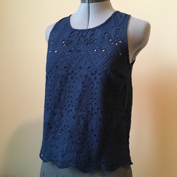 Anthropologie Tops - Navy Lace Top